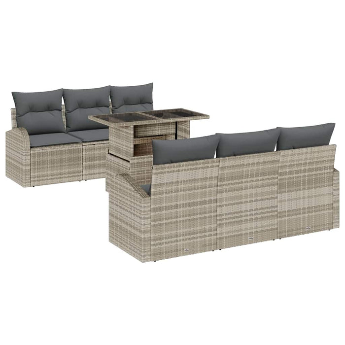 Set de canapele pentru grădină cu pernă 7 pcs Gri deschis - WALTI WALTI