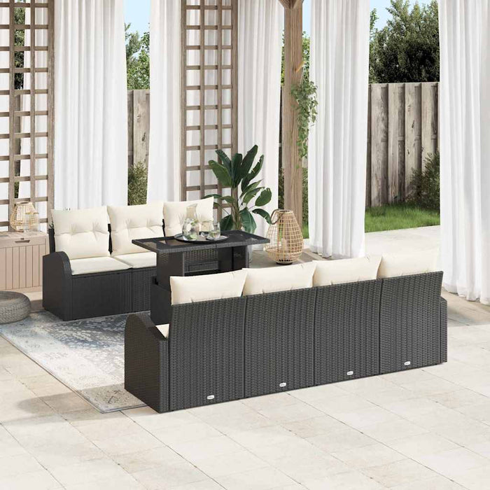 Set de canapele pentru grădină 8 pcs Negru 100 x 55 x 73 cm - WALTI WALTI