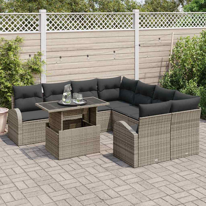 Set de canapele pentru grădină 9 pcs Gri 100 x 55 x 73 cm - WALTI WALTI