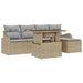 Set de canapele pentru grădină cu pernă 6 pcs Bej Rattan poli - WALTI WALTI