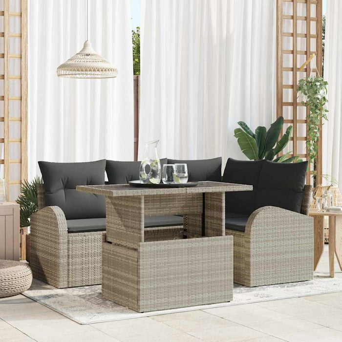 Set de canapele pentru grădină cu pernă 5 pcs Gri deschis - WALTI WALTI