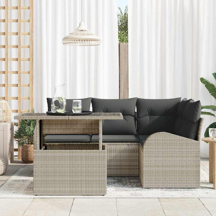 Set de canapele pentru grădină cu pernă 5 pcs Gri deschis - WALTI WALTI