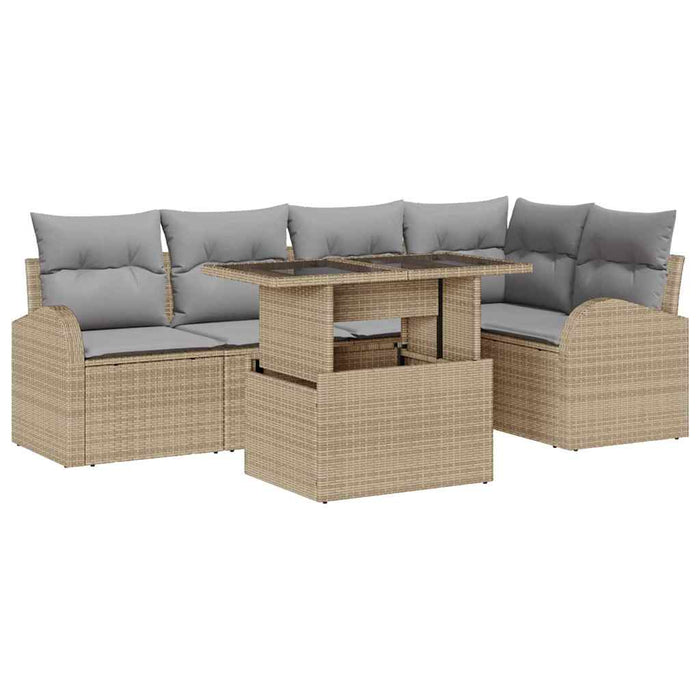 Set de canapele pentru grădină 6 pcs Bej 100 x 55 x 73 cm - WALTI WALTI
