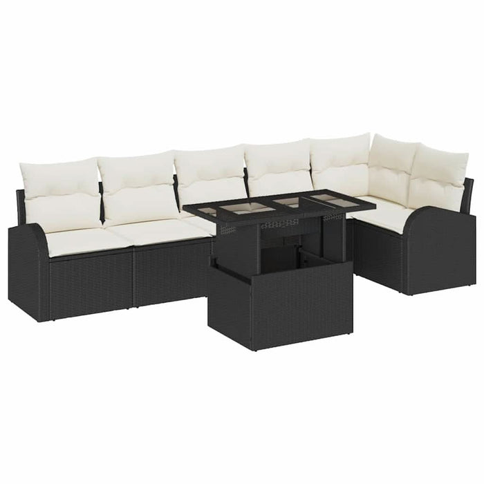Set de canapele pentru grădină 7 pcs Negru 100 x 55 x 73 cm - WALTI WALTI