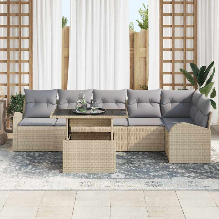 Set de canapele pentru grădină 7 pcs Bej 100 x 55 x 73 cm - WALTI WALTI