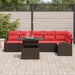 Set de canapele pentru grădină cu pernă 7 pcs Maro Rattan poli - WALTI WALTI
