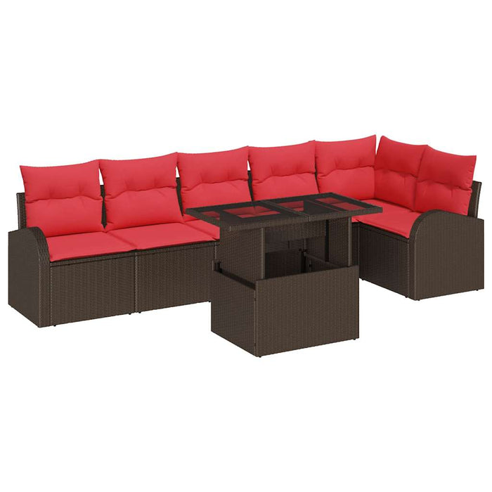 Set de canapele pentru grădină cu pernă 7 pcs Maro Rattan poli - WALTI WALTI