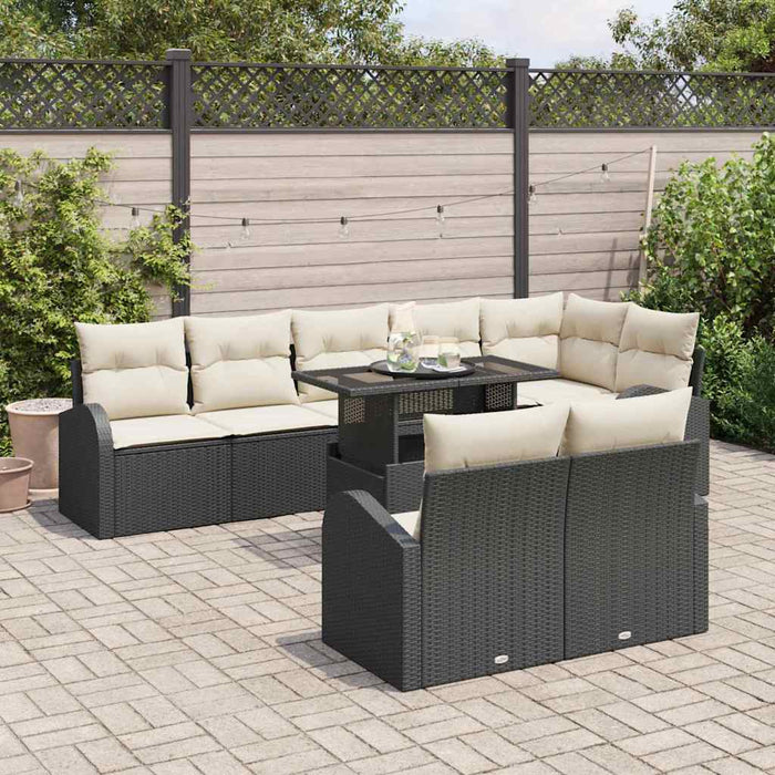 Set de canapele pentru grădină 9 pcs Negru Rattan poli - WALTI WALTI