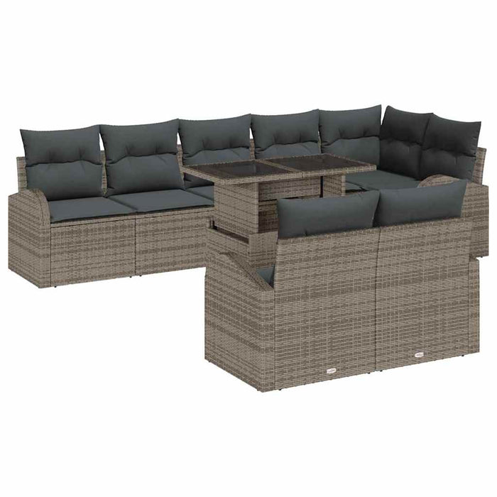 Set de canapele pentru grădină 9 pcs Gri Rattan poli - WALTI WALTI