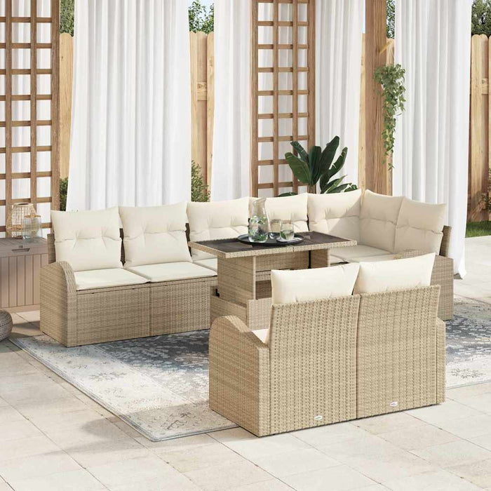 Set de canapele pentru grădină 9 pcs Bej Rattan poli - WALTI WALTI