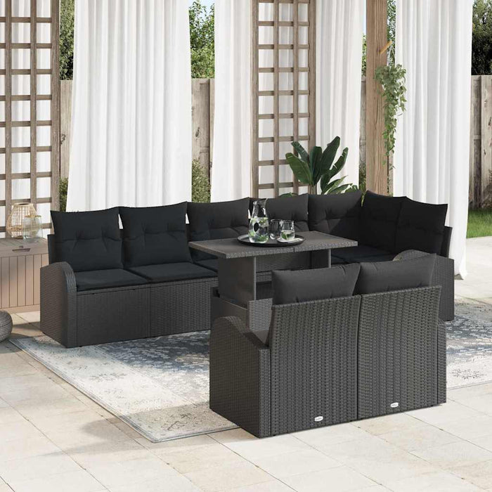 Set de canapele pentru grădină 9 pcs Negru Rattan poli - WALTI WALTI
