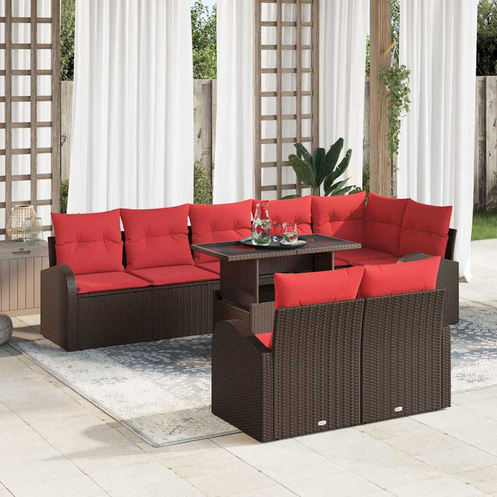 Set de canapele pentru grădină 9 pcs Maro Rattan poli - WALTI WALTI