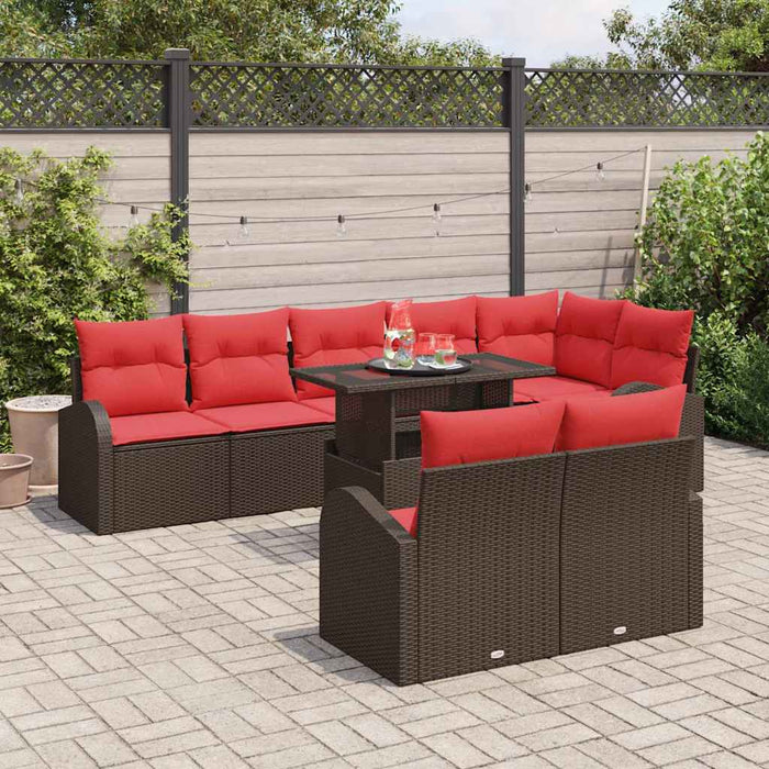 Set de canapele pentru grădină 9 pcs Maro Rattan poli - WALTI WALTI