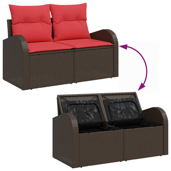 Set de canapele pentru grădină 9 pcs Maro Rattan poli - WALTI WALTI