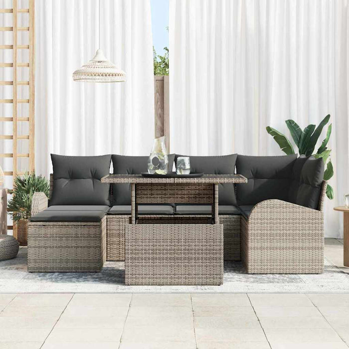 Set de canapele pentru grădină 7 pcs Gri Rattan poli - WALTI WALTI
