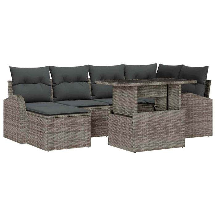 Set de canapele pentru grădină 7 pcs Gri Rattan poli - WALTI WALTI