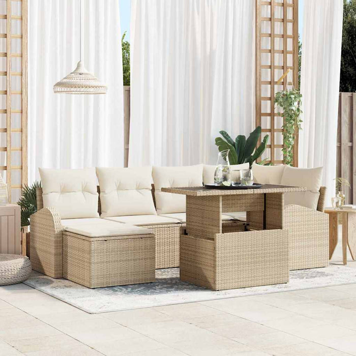 Set de canapele pentru grădină 7 pcs Bej Rattan poli - WALTI WALTI