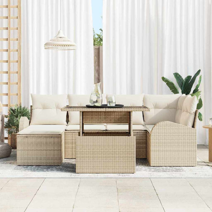 Set de canapele pentru grădină 7 pcs Bej Rattan poli - WALTI WALTI