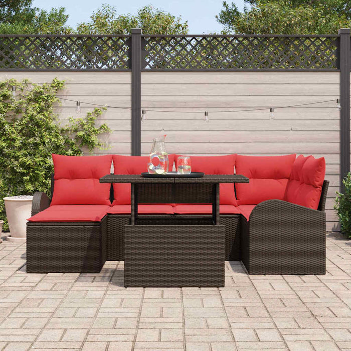 Set de canapele pentru grădină 7 pcs Maro Rattan poli - WALTI WALTI