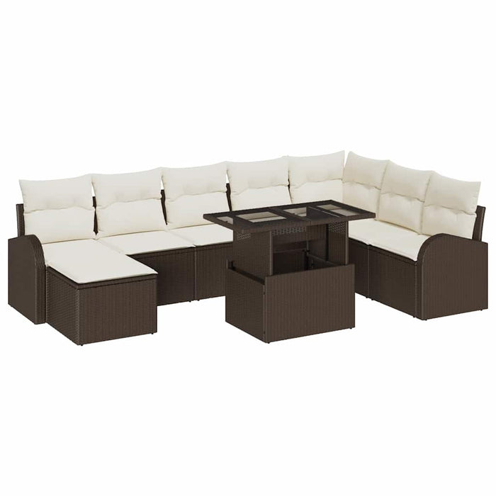 Set de canapele pentru grădină 9 pcs Maro Rattan poli - WALTI WALTI