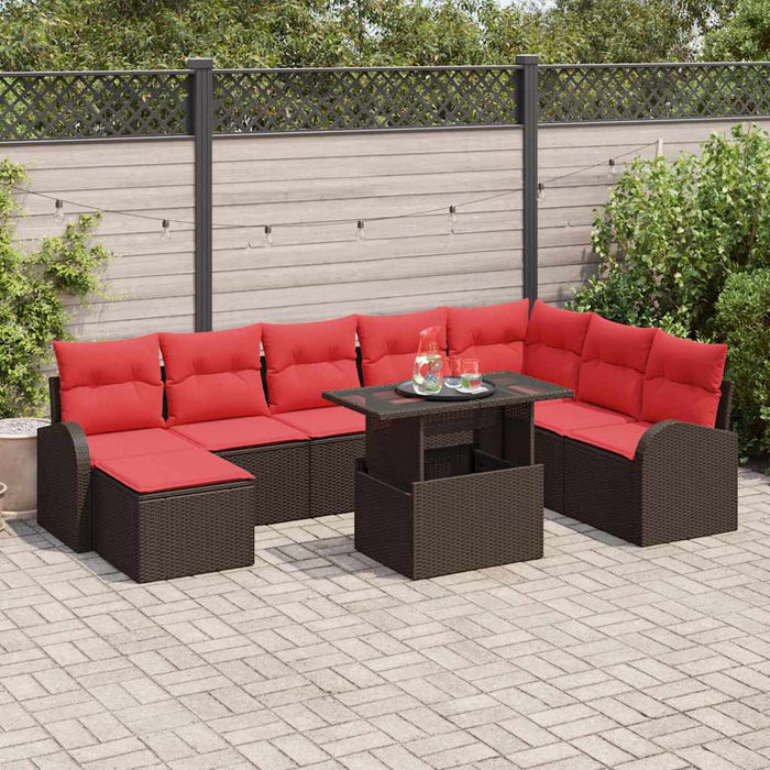 Set de canapele pentru grădină 9 pcs Maro Rattan poli - WALTI WALTI