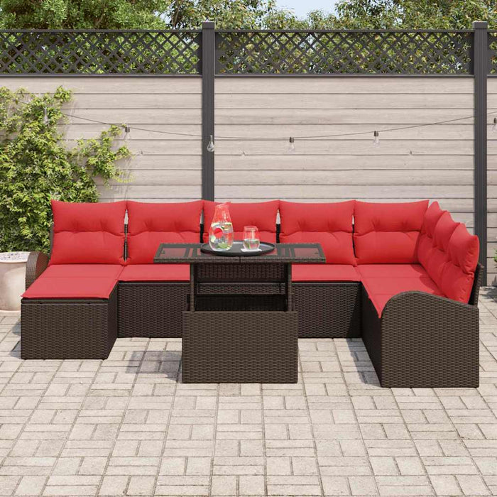 Set de canapele pentru grădină 9 pcs Maro Rattan poli - WALTI WALTI