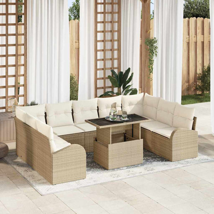 Set de canapele pentru grădină 10 pcs Bej Rattan poli - WALTI WALTI