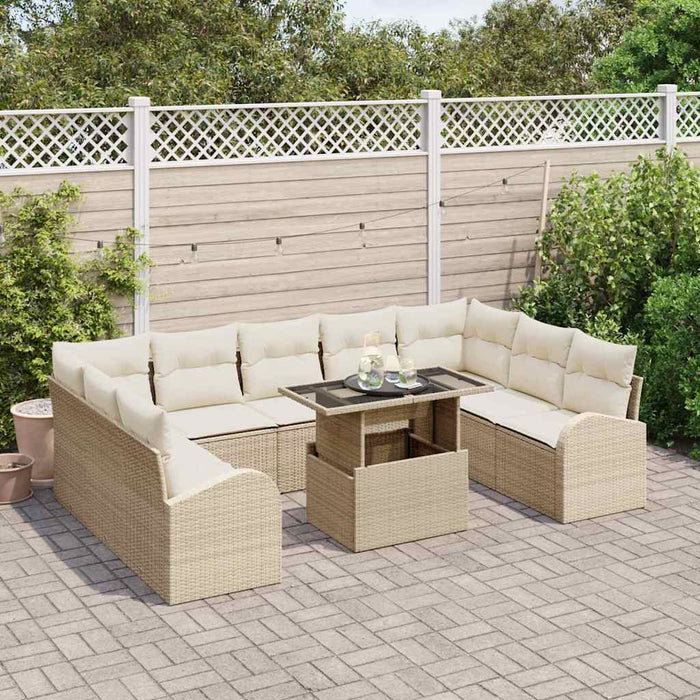 Set de canapele pentru grădină 10 pcs Bej Rattan poli - WALTI WALTI