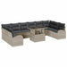 Set de canapele pentru grădină 11 pcs Gri deschis Rattan poli - WALTI WALTI