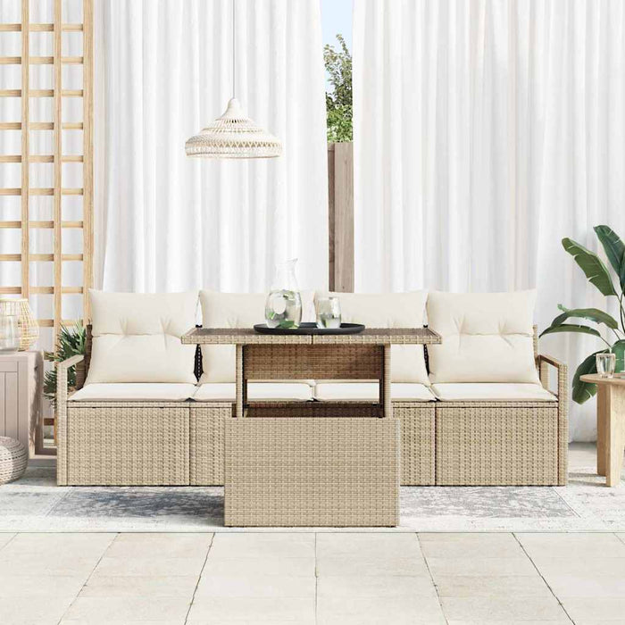 Set de canapele pentru grădină 5 buc. Bej Rattan poli - WALTI WALTI