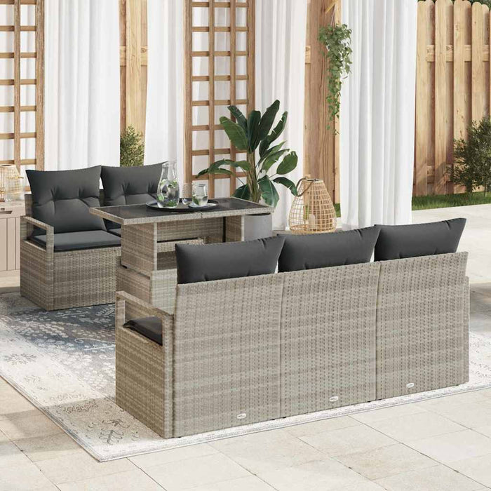 Set de canapele pentru grădină 6 pcs Gri deschis Rattan poli - WALTI WALTI