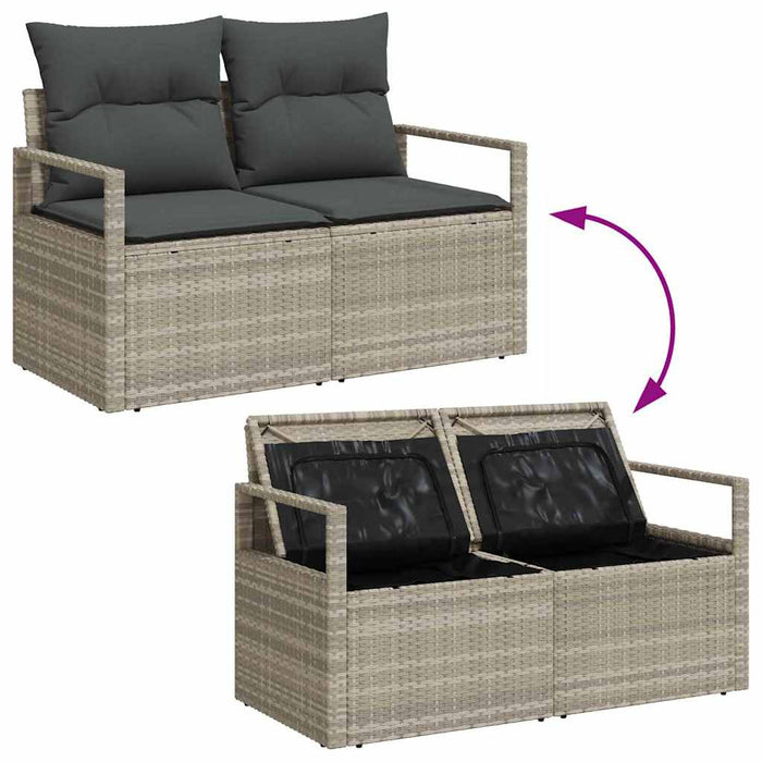 Set de canapele pentru grădină 6 pcs Gri deschis Rattan poli - WALTI WALTI