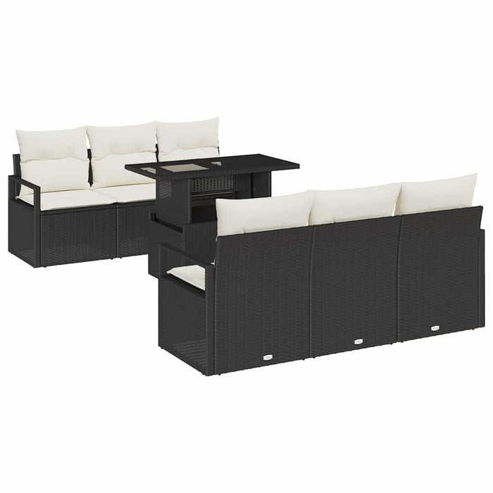 Set de canapele pentru grădină 7 pcs Negru Rattan poli - WALTI WALTI