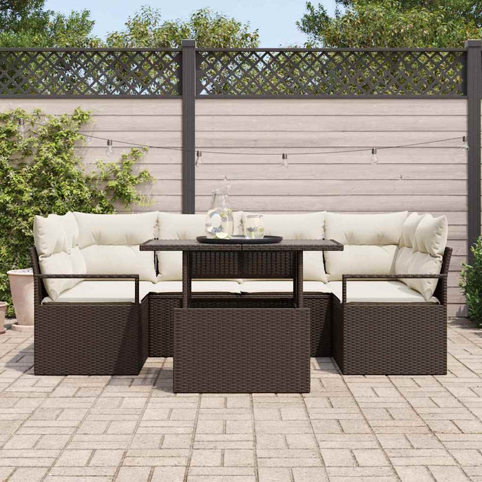 Set de canapele pentru grădină 7 pcs Maro Rattan poli - WALTI WALTI