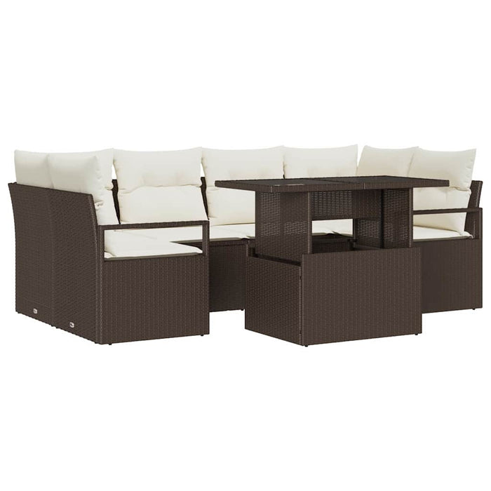 Set de canapele pentru grădină 7 pcs Maro Rattan poli - WALTI WALTI