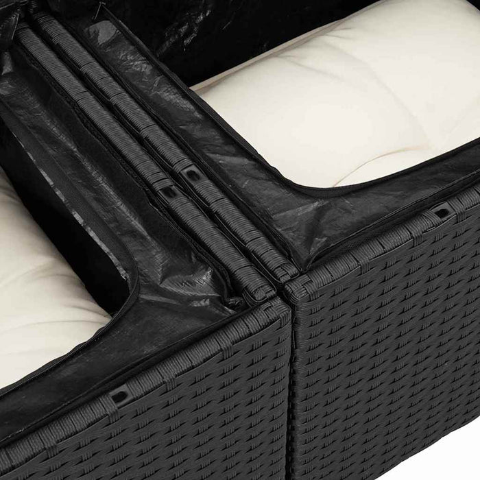 Set de canapele pentru grădină 8 pcs Negru Rattan poli - WALTI WALTI