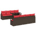 Set de canapele pentru grădină cu pernă 9 pcs Maro Rattan poli - WALTI WALTI