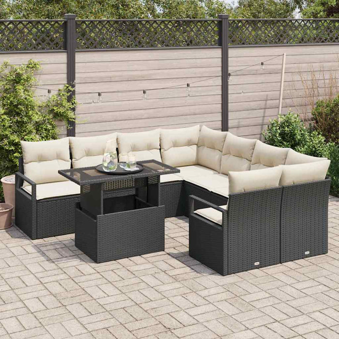 Set de canapele pentru grădină 9 pcs Negru Rattan poli - WALTI WALTI