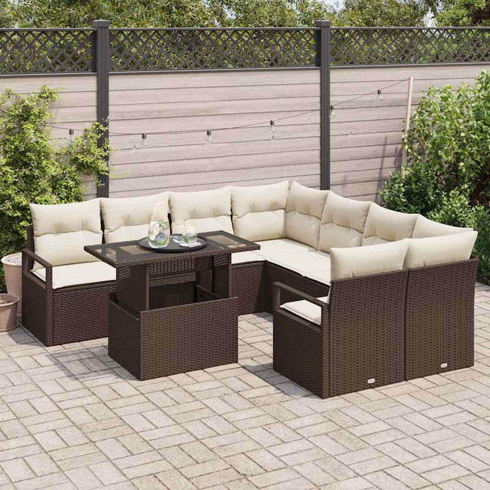 Set de canapele pentru grădină 9 pcs Maro Rattan poli - WALTI WALTI