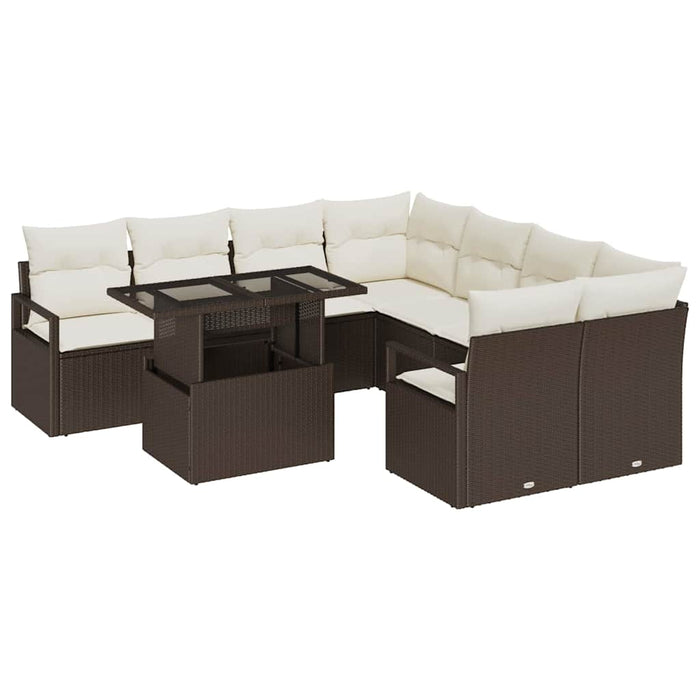 Set de canapele pentru grădină 9 pcs Maro Rattan poli - WALTI WALTI