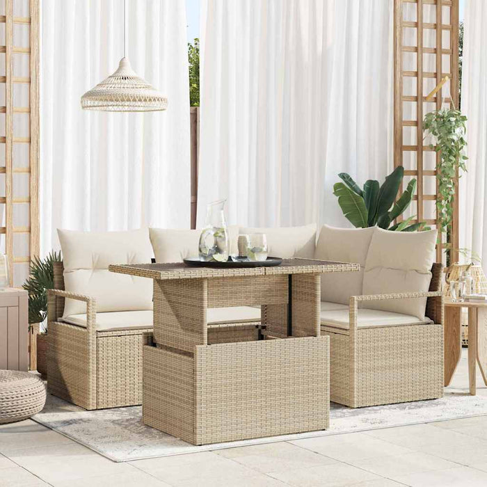 Set de canapele pentru grădină 5 buc. Bej Rattan poli - WALTI WALTI