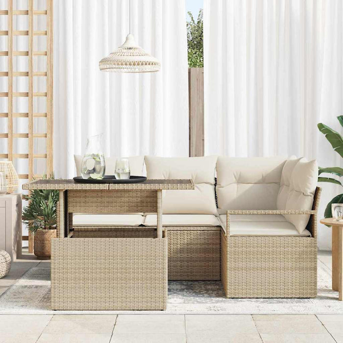 Set de canapele pentru grădină 5 buc. Bej Rattan poli - WALTI WALTI