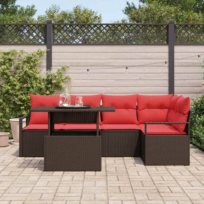 Set de canapele pentru grădină 6 pcs Maro Rattan poli WALTI