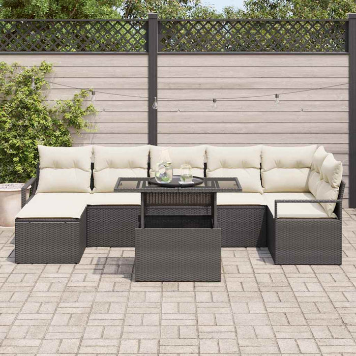 Set de canapele pentru grădină 8 pcs Negru Rattan poli - WALTI WALTI