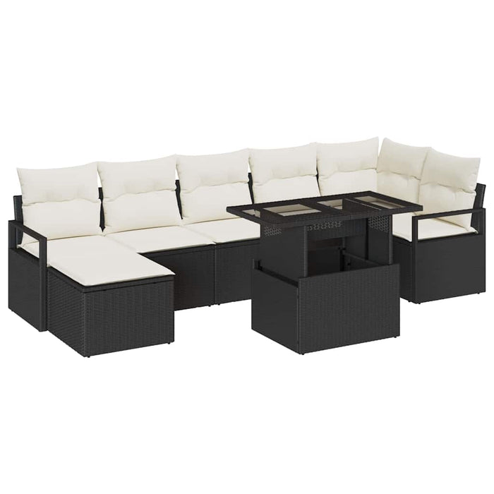 Set de canapele pentru grădină 8 pcs Negru Rattan poli - WALTI WALTI