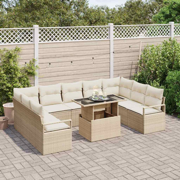 Set de canapele pentru grădină 10 buc. Bej Rattan poli - WALTI WALTI