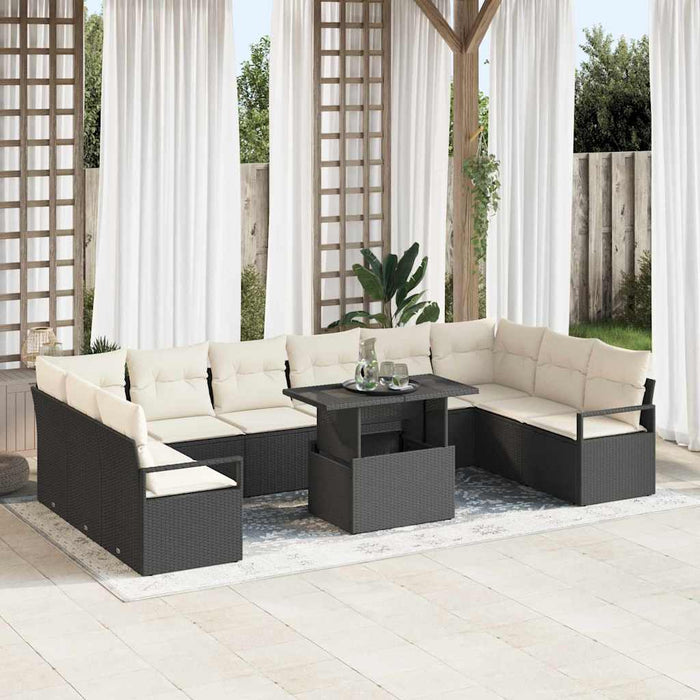 Set de canapele pentru grădină 11 pcs Negru Rattan poli - WALTI WALTI