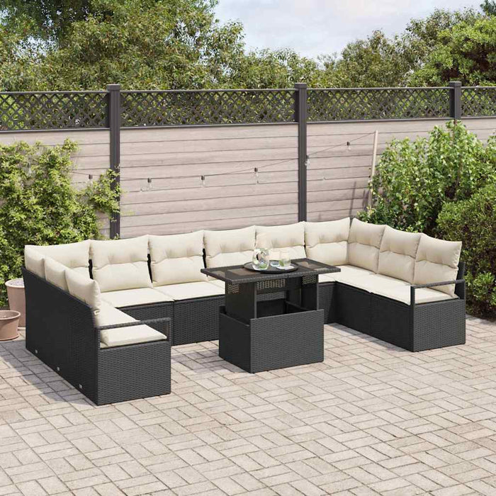 Set de canapele pentru grădină 11 pcs Negru Rattan poli - WALTI WALTI