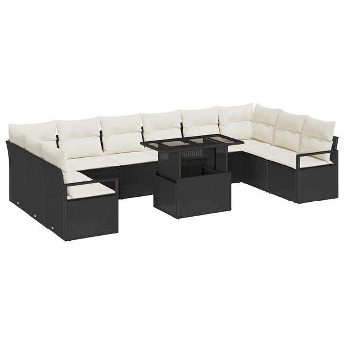 Set de canapele pentru grădină 11 pcs Negru Rattan poli - WALTI WALTI
