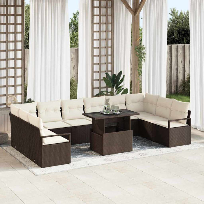 Set de canapele pentru grădină 11 pcs Maro Rattan poli - WALTI WALTI